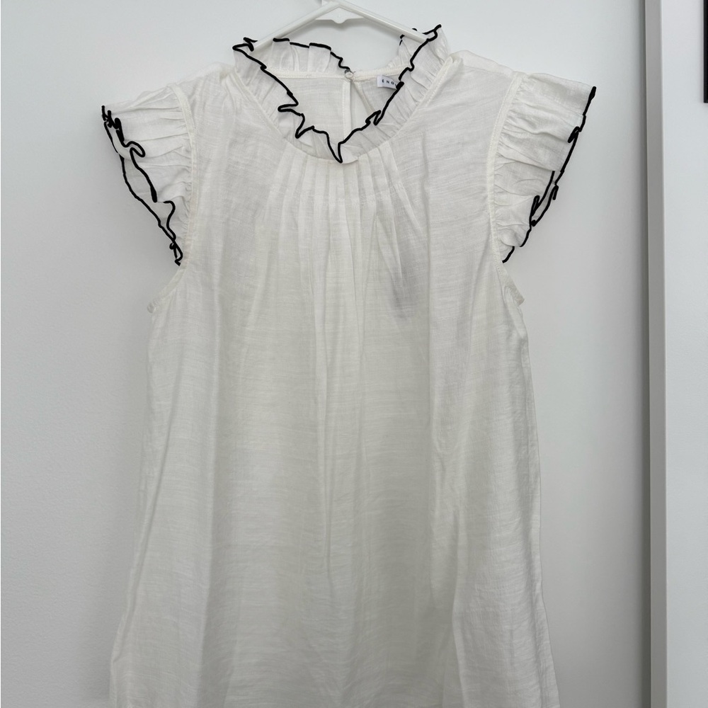 English Factory Ivory Ruffle Trim Top